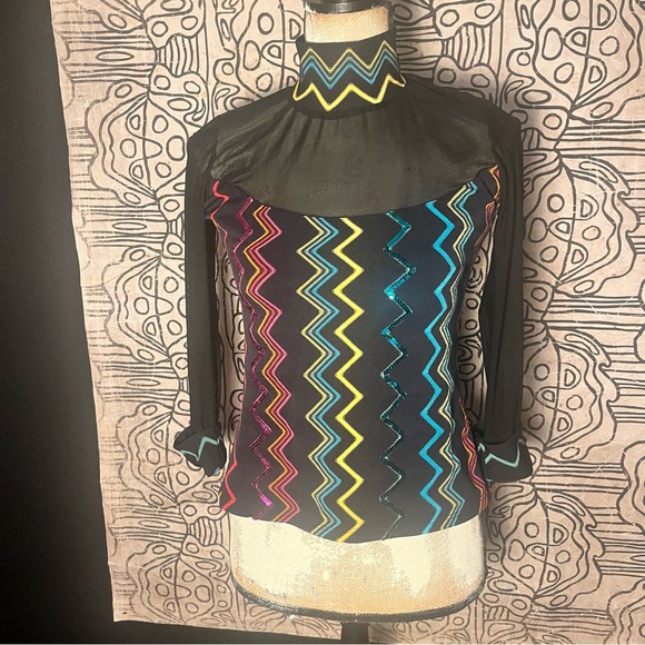 Rayure Paris chevron print mesh top - Picture 4 of 9